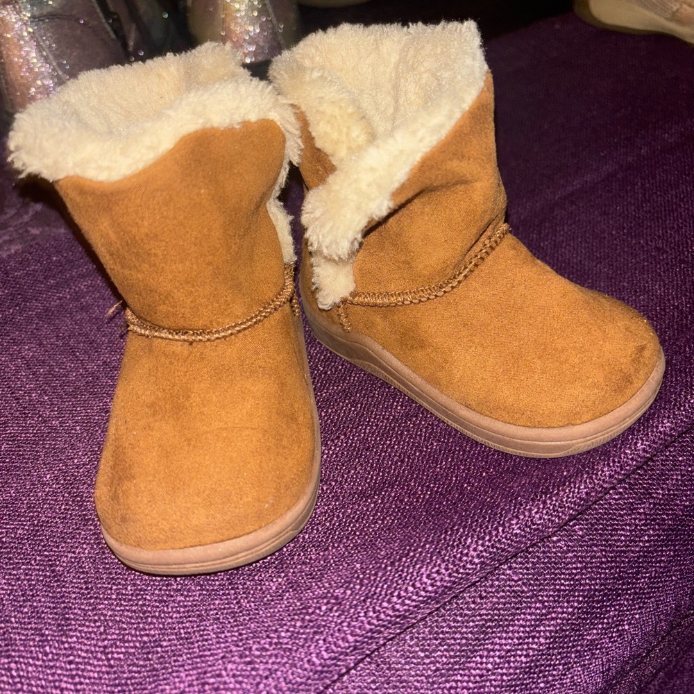 Cozy Tan Faux Fur Baby Boots